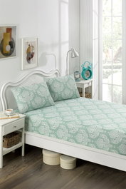 L'essentiel linge de maison Juego de sábanas doble Verde agua